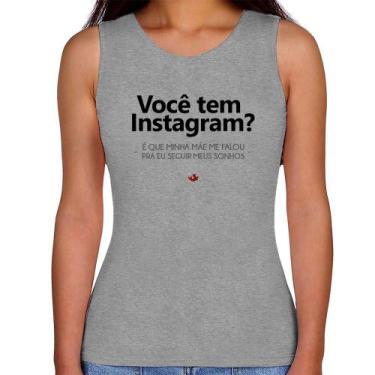 Imagem de Regata Feminina Você tem Instagram - Foca na Moda, Cinza, GGG