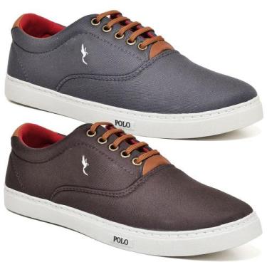 Imagem de Kit 2 Pares Sapatenis Masculino Casual Confortavel e Bonito - Polo Blu