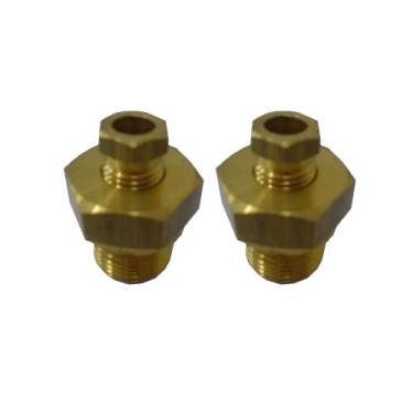 Imagem de Kit 2 Conexão Deslizante 8Mm Aço Inox Utilizada Termômetro Bimetal ½ T