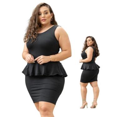 Imagem de Vestido Peplum Plus Size Tamanhos Grandes - Ziriguipê, Manequim 54, Ma