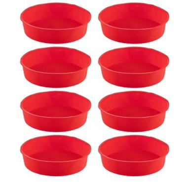 Imagem de Jogo 8 Assadeiras Redonda Antiaderente Cor Silicone - QUALITY HOUSE