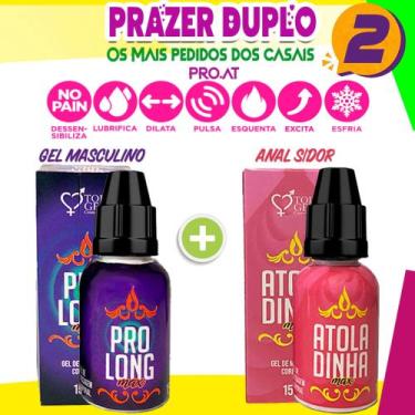 Imagem de Kit Sex Shop Double Lubrificante do Amor Produtos eróticos Top Gel - T