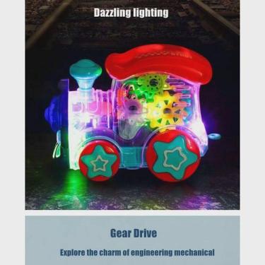 Imagem de Trenzinho Com Engrenagens Colorido Musical Com Luzes Bate e Volta. - t