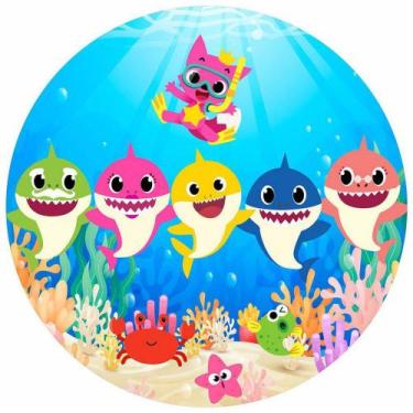 Imagem de Painel Festa Redondo Baby Shark 3d Estampa Digital 1,50M - Fantasia Br