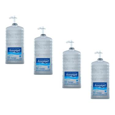 Imagem de Álcool Em Gel 70 Inpm Asseptgel 1kg Kit 4, ÁlcoolEmGel Antisséptico Hi