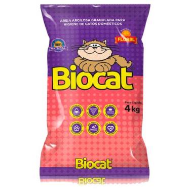 Imagem de Areia Higiênica Perfumada Caixa de Areia Biocat Fina Floral 4 Kg
