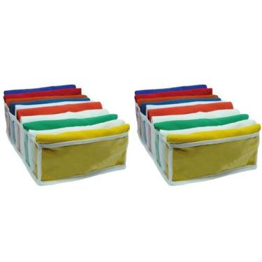 Imagem de Organizador De Camiseta Guarda Roupa Colmeia Grande 2 Unid - VB Home