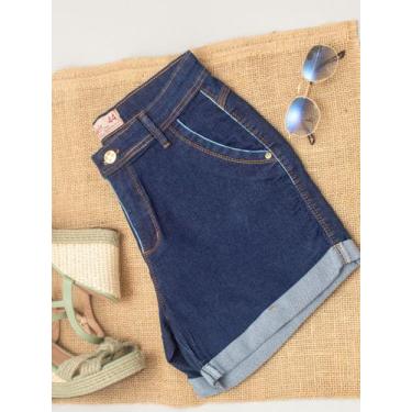 Imagem de Shorts jeans azul escuro plus cintura alta - patricia ribeiro, 44