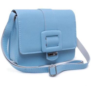 Imagem de Bolsa Casual Transversal com Alça Ajustável e Detalhe em Fivela com Zí