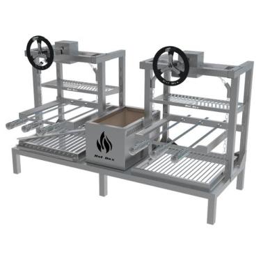 Imagem de Churrasqueira Parrilla Dupla Para Alvenaria 118X45 Com Elevação e Espe