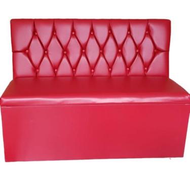 Imagem de POLTRONA SOFA BOOTH 110cm CAPITONE A MÃO VERMELHO SKU18 - O REI DAS PO