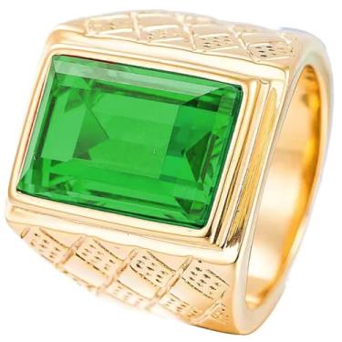 Imagem de Anel Masculino Homem Anel De Formatura Pedra Verde (25)