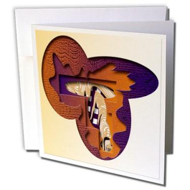 Imagem de 3dRose Uma forma que se assemelha a Wilma nos Flintstones com camadas - Cartões comemorativos, 15 x 15 cm, conjunto de 6 (gc_64248_1)