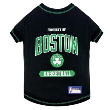 Imagem de Moletom com capuz e camiseta licenciada pela NBA Pets First para cães e gatos, Boston Celtics, Médio