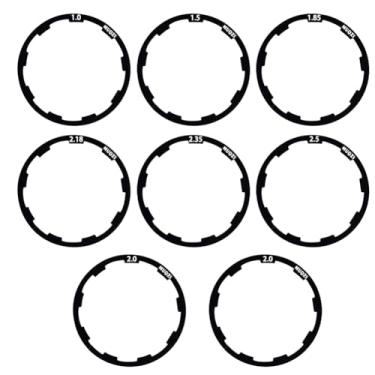 Imagem de SeonFook 8 peças de arruela de volante de bicicleta, espaçador, cassete, fone de ouvido, gaxeta, suporte inferior, eixo, liga de alumínio, arruela do cubo do volante para MTB Road Bike 1 mm, 1,5 mm,