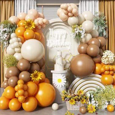 Imagem de Yellow Beige Balloon Arch Kit, 121PCS Retro Yellow Ivory White Khaki Brown Balloon Garland, Yellow Apricot Neutral Balloons Balloons for Baby Shower Bee Sunflower Theme Birthday Party Decorations