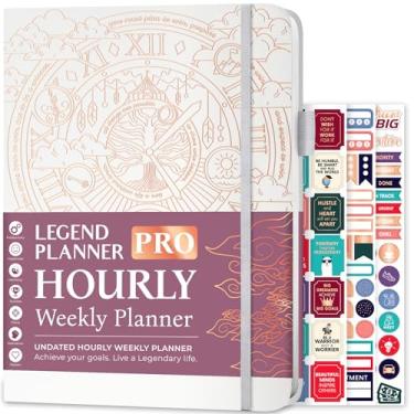 Imagem de Legend Planner Agenda horária PRO - Organizador semanal e diário com horários. Diário de agendas para trabalho e pessoal, A4 (ouro branco)