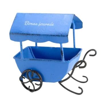 Imagem de XLWLLNJ Carrinho de mão de mesa para cozinha, adereço para foto, estátua, ferramenta educacional de metal, carrinho de brinquedo, Azul