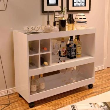 Imagem de Aparador com Adega Sala Bar Buzios Luxo cor Perola - MJM Casa dos Móve