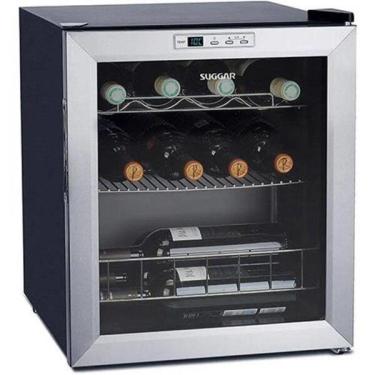 Imagem de Adega Suggar Lyon Digital 13 Garrafas Preta E Inox 220v
