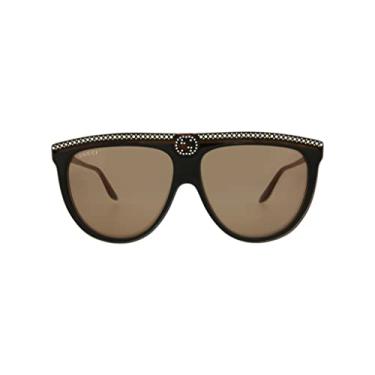 Imagem de Gucci Óculos de sol aviador preto marrom marrom óculos de luxo feitos na Itália armação de acetato designer moda para luxo diário