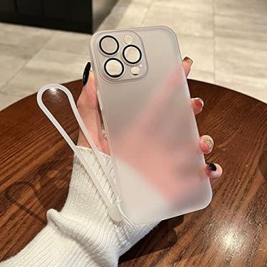 Imagem de Capa de telefone fina fosca gradiente para iPhone 14 ProMax 13 12 Pro Max 14 Plus 13 Pro Capa de vidro de proteção de lente, branca, para iPhone 14 ProMax