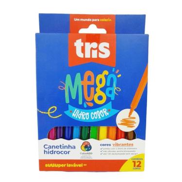 Imagem de Canetinha Hidrocor ColorADD com 12 Cores Lavável - Tris