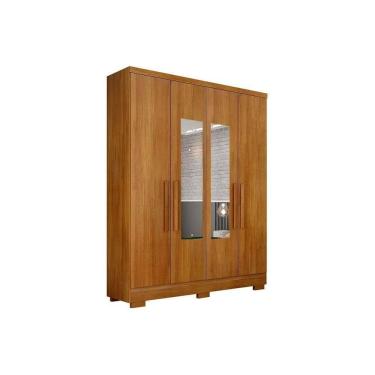 Imagem de Guarda Roupa 4 Portas (2 C- Espelho) E 2 Gavetas C- Pés Milly-veneza Cumaru -  Horizonte