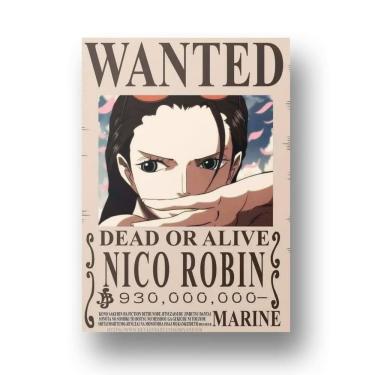 Imagem de Placa Metal Decoração 20x28 cartaz procurado Robin One Piece