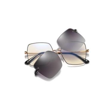 Imagem de Armação de Metal para Óculos de Grau e Solar Clip On 2 em 1 Moda