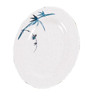 Imagem de A-to-Z Supply Bandeja 2010BB, 24 cm x 19 cm, oval, resistente à quebra, pode ser lavada na lava-louças, sem BPA, melamina, bambu azul, NSF, pacote com 12