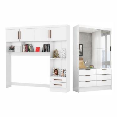Imagem de Guarda Roupa Casal Modulado Sevilha Premium Carioca Móveis Branco
