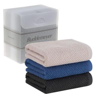 Imagem de Buddemeyer, Kit Jogo Pano De Prato Buddemeyer 3 Peças Copa Gourmet 100% Algodão Cor:Bege Azul Cinza