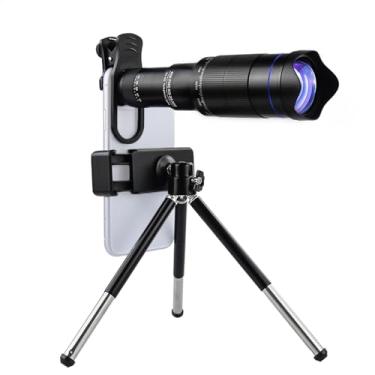 Imagem de Andoer Kit de lentes teleobjetivas para celular 40X com clipe de lente, suporte de telefone, mini tripé, obturador remoto extensível para caminhadas, acampamento, observação da vida selvagem,