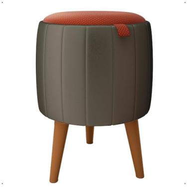 Imagem de RP online Puff Banqueta Redondo Decorativo Estilo Retro (Verde)