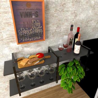 Imagem de Prateleira industrial banheiro organizador nicho mdf ferro estante pre