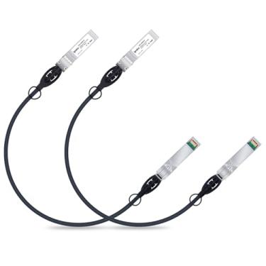 Imagem de ipolex Cabo Twinax SFP+ de 10 G, cabo passivo de cobre de conexão direta (DAC), 0,5 m (1,64 pés), para Cisco SFP-H10GB-CU0.5M, Meraki, Ubiquiti, Mikrotik, Intel, Fortinet, Netgear, D-Link, TP-Link e