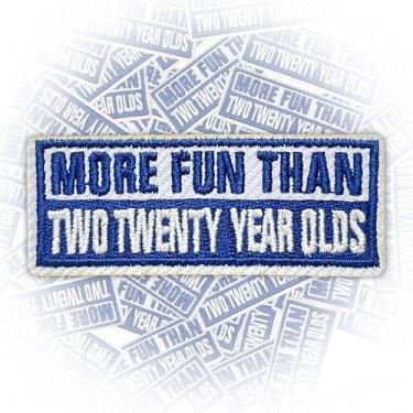 Imagem de Patch mais divertido do que dois, vinte anos, 7,6 cm, 40 anos, presente de aniversário engraçado, passar/costurar, tecido bordado, apliques para caminhoneiros, roupas, mochilas, acessórios