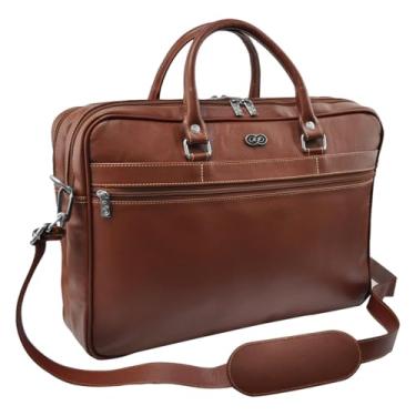 Imagem de Maleta/Bolsa Executiva CALEB em Couro (Pinhão)