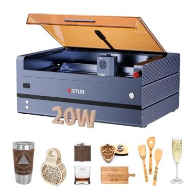 Imagem de Ortur Gravador e cortador a laser H20 20W com assistência de ar, tamanho de cama de 42 x 30 cm, adequado para iniciantes, máquina de gravação a laser para madeira e metal, acrílico, etc.