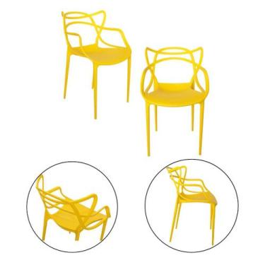 Imagem de Kit 2 Cadeiras Allegra Sem Montagem Polipropileno p/ Cozinha - Simple 