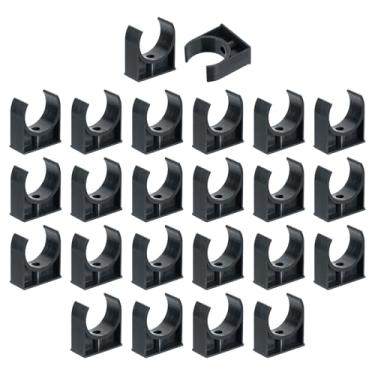 Imagem de uxcell 24 peças de grampos de tubo de água de PVC, fivelas de mangueira de tubulação em forma de U, suporte de tubo de irrigação para 50 mm OD para bandejas de TV, tubulação, tubo de suporte de