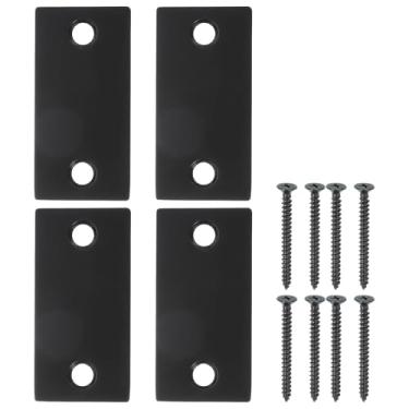 Imagem de PATIKIL Placa de bloqueio de fechadura de 2,8 cm x 5,7 cm, conjunto de 4 placas ajustáveis com parafusos de aço inoxidável para fechaduras eletrônicas Placa de segurança doméstica e de aluguel, ouro