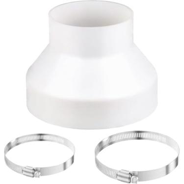 Imagem de Adaptador redutor de duto de 6 a 10 cm, redutor de dutos de ar para encaixe de ventilação em linha, soprador e escape, conector de tubo HAVC vem com 2 braçadeiras de mangueira