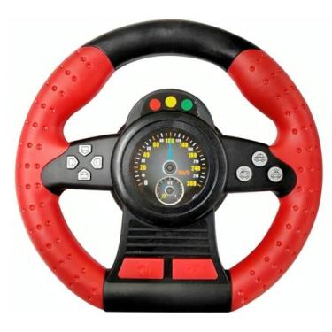 Imagem de Volante Brinquedo Simulador Vermelho Som Gira 360 Ventosa - Dmtoys