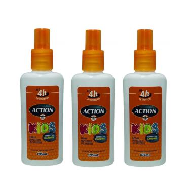 Imagem de Kit 3 Repelentes de Insetos Kids Icaridina 105ml - Action