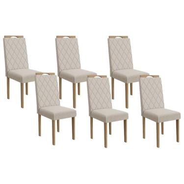 Imagem de Cadeira De Cozinha 2cad153ea Kit 6 Un Eucalipto Caqui A040