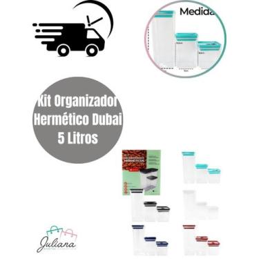 Imagem de KIT ORGANIZADOR HERMÉTICO Alimento Unitermi Casa  Cozinha 5L