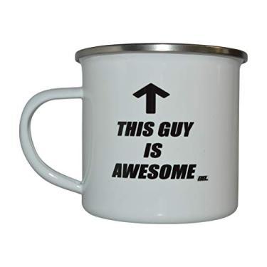 Imagem de Caneca engraçada This Guy Is Awesome Dad Camp Caneca esmaltada para acampamento xícara de café presente para o dia dos pais marido