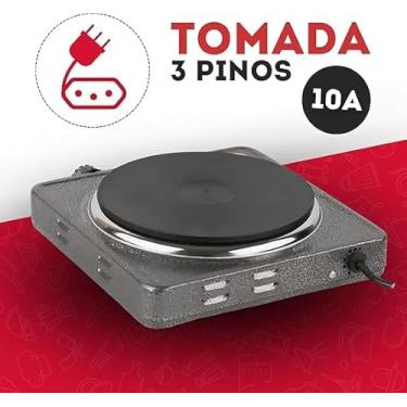 Imagem de Fogão Fogareiro Cooktop Elétrico Portátil Para Mesa Camping | 1 Boca 1000W | 110v | Preto